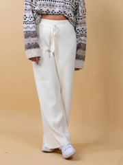 LIZAKOSHT - Ribbed Wide Leg Sweater Pants