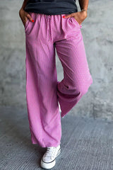 LIZAKOSHT - Plaid Wide Leg Pants with Pockets