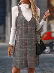 LIZAKOSHT - V-Neck Wide Strap Mini Dress