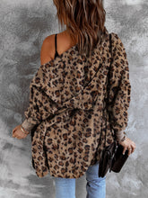 LIZAKOSHT - Fuzzy Leopard Long Sleeve Hooded Jacket