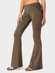 LIZAKOSHT  -  Drawstring Ruched Flare Pants