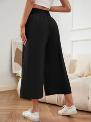 LIZAKOSHT - Elastic Waist Wide Leg Pants