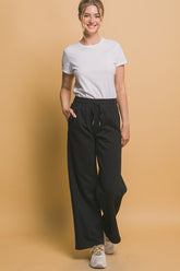 LIZAKOSHT - Love Tree Drawstring Wide Leg Sweatpants with Pockets