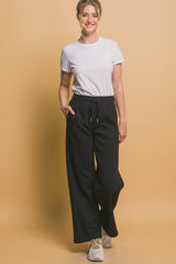 LIZAKOSHT - Love Tree Drawstring Wide Leg Sweatpants with Pockets