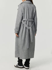 LIZAKOSHT - Collared Neck Long Sleeve Longline Coat