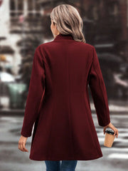 LIZAKOSHT - Collared Neck Button Up Long Sleeve Coat