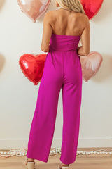 LIZAKOSHT - Tied Tube Wide Leg Jumpsuit