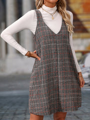 LIZAKOSHT - V-Neck Wide Strap Mini Dress