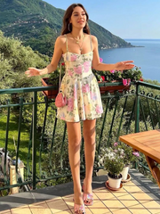 Lizakosht  Sexy Off Shoulder Sweet A-Line Mini Dress Women Elegant Solid Slash Neck Lace Dress Summer Backless Pleated Bodycon Party Dress