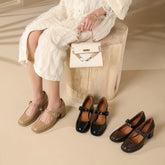 Lizakosht Spring Women Shoes Square Toe Mary Jane Shoes for Women High Quality Leather Women Pumps Heels for Women Zapatos De Mujer