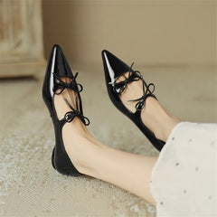 Lizakosht New Spring/Autumn Pointed Toe Women Pumps Patent Leather Low Heels Shoes for Women Comfortable Mary Jane Shoes Ladies Shoes
