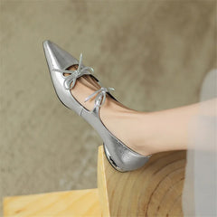 Lizakosht New Spring/Autumn Pointed Toe Women Pumps Patent Leather Low Heels Shoes for Women Comfortable Mary Jane Shoes Ladies Shoes