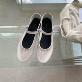 Lizakosht New Spring Korea Flats Women Shoes Fashion Mary Jane Shoes Round Toe Hook Loop Women's Shoes Retro PU Flats
