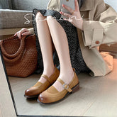 Lizakosht Spring/summer Women Shoes French Vintage Round Toe Chunky Heel Casual Mary Jane Shoes Women Pumps Handmade Shoes for Women