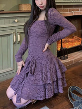 Lizakosht Summer Vintage Y2k Mini Dress Women Long Sleeve Even Party Dress Female Casual Lace Bodycon One Piece Dress Korean Chic