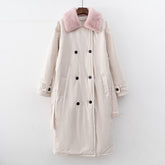 Lizakosht 2023 Women Winter Stylish Thick Warm Fur collar Long Parka Runway Designer long Coat Female Overcoat