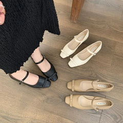 Lizakosht 2024 NEW Spring French Commute Mary Jane Women Flat Shoes Fashion Ladies Elegant Heel Dress Casual Ballet Shoes Mujer