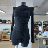 Lizakosht 3D Floral Long Sleeve White Cover Up For Women Beach dress High Sleeve shirring Dress 2024 Summer Sexy Beach Vacation Outfit