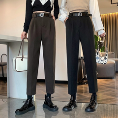 Lizakosht Wide Leg Pants Loose Casual High Waist Pocket Zipper Office Lady Pantalones Fashion Solid Women's Fitness Pants