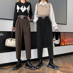 Lizakosht Wide Leg Pants Loose Casual High Waist Pocket Zipper Office Lady Pantalones Fashion Solid Women's Fitness Pants