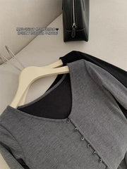 Lizakosht - American Retro Women Summer V-Neck Split Flare Sleeve Design Fairy Dress Ankle-Length Prom Gown Beach Fashion Streetwear