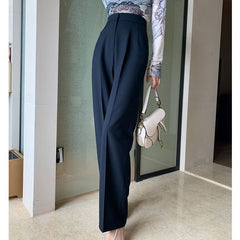Lizakosht New Arrival Spring Summer High Waist Wide Leg White Pants Women Temperament Long Trouser Casual Street Office Lady Bottoms