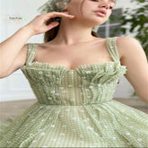 Pastoral Sweetheart Neckline Evening Dress Cuffless Shoulder Strap Cute Ball Gown Dresses Woman Party Night Vestidos De Fiesta