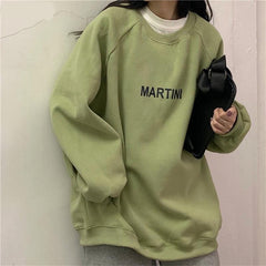 Hoodies Women Chic Letter High Street All-match Simple Unisex Couples Oversized Sweatshirt Thicker Soft Fall Basic Lady Clothing