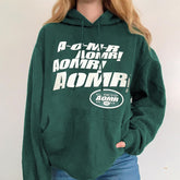 Green Letter Print Oversized Y2k Hoodies Women Sweatshirts Autumn Winter Hooded Pullover Streetwear 2021 Casual Sudaderas Hoodie