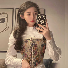 Korean Vintage Kawali Dress Women Elegant Casual Summer Print Floral Mini Dress Female Pretty Party Bandage Holiday Party Dress