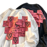 Fashion sweater women's new design sense niche trendy brand stickers y2k Top female loose Jumper long-sleeved Pullovers