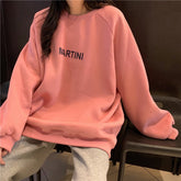 Hoodies Women Chic Letter High Street All-match Simple Unisex Couples Oversized Sweatshirt Thicker Soft Fall Basic Lady Clothing
