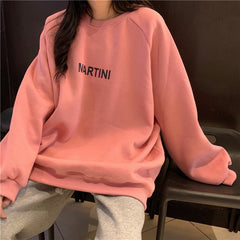 Hoodies Women Chic Letter High Street All-match Simple Unisex Couples Oversized Sweatshirt Thicker Soft Fall Basic Lady Clothing