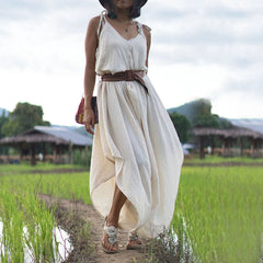 Lizakosht Women Sexy Off Shoulder V Neck Playsuit Solid Loose Spaghetti Strap Jumpsuits Spring Summer Wide Leg Pants Beach Overalls Romper