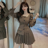 Elegant Blazer Dress Women Long Sleeve Office Party Dress Female Spring 2021 High Waist Fashion Business Mini Dress Korean