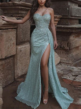 Sexy Strapless Slim High Split Evening Dresses Women Fashion Birthday Prom Party Gowns Irregular Green Elegant Cocktail Vestidos