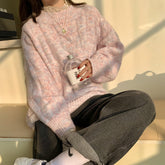 Sweater Women 2022 New Spring Autumn Knitted Shirt Long Sleeve Loose Color Pullover Casual O-Neck Clothes Female Tops