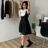 Summer Elegant Dresses Women Casual Short Sleeve Vintage Mini Dress Female Evening Party Dress Kawaii 2 Piece Set Design