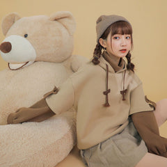 Lizakosht harajuku bear hooded sweatshirt women korean kawaii long sleeve oversized hoodies sweet warm winter pulovers