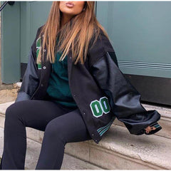 Spring And Autumn Vibe Style Baseball Uniform New Bomber Jacket For Women Fashion Retro Clothes Streetwear Oversized Coat