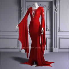 Lizakosht Gothic Punk Style Retro Long Dress Women Medieval Renaissance Victorian Vintage Vestidos Lady Sexy Party Dresses Cosplay Costume