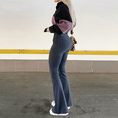 New style jeans retro brown high waist high stretch bootcut jeans women y2k baggy wide leg jeans vintage streetwear