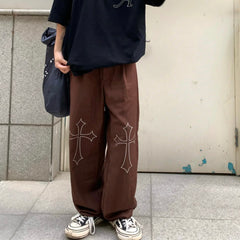 Black Bear Print Pants Cute Girl Harajuku Autumn Trousers Female Streetwear Summer Spring Fashion Gray Gothic Sweatpants Women