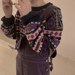 Autumn Winter Vintage Striped Sweater Women's Basic Sweaters and Pullovers Female Soft Warm Outwear Tops(A602)