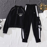 Spring Autumn Women Loose Cargo Pants Long Sleeve Streetwear Hip Hop Ribbon Joggers High Waist Trousers