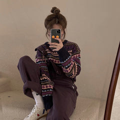 Autumn Winter Vintage Striped Sweater Women's Basic Sweaters and Pullovers Female Soft Warm Outwear Tops(A602)