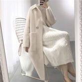 Spring Knitted Long Cardigan Turn Down Collar Jacket Solid Loose Thicken Woman Coat Spring Knitted Jackets for women