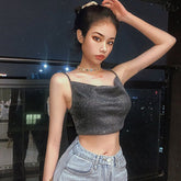 Halter Crop top t shirt Cropped Sexy Backless Sleeveless Tank tops for women Spring Autumn Woman clothes Ropa mujer Vetement