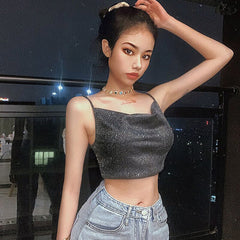 Halter Crop top t shirt Cropped Sexy Backless Sleeveless Tank tops for women Spring Autumn Woman clothes Ropa mujer Vetement