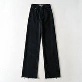 ToppiesFloorlength Denim Pants Fashion High Waist Straight Wide Leg Jeans Womens White Black Jeans